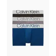Calvin Klein Men's Steel Microfibre Trunk 3-Pack Black/Atlantic Deep/Ink