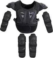 MagiDeal Chest Spine Back Protector Dirt Bike Gear Kids Motorcycle Armor Suit Knee Eblow Pads for Motorbike Boys Girls Skateboard