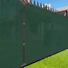 Green 11FT Privacy Fence Screen Windscreen Mesh Shade Net Cover Balcony