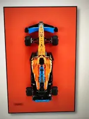 Classic Leather Wall Mount Display for LEGO® Technic™ McLaren Orange 23inx34.5in