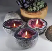 Crystal cave Candle Holder Crystal cave is Made of Vintage Resin Crafts(Bulk3Set