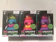 NeeDoh Squeeze Squish! Squishmas Groovy The Glowman Glows in the Dark Lot of 3