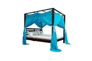 Canopy Coconut Button Mosquito Net for Four Poster Q/K Size Bed Aqua