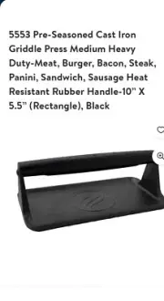 Blackstone Cast Iron Griddle Press with Non-Slip Handle, Medium - NEW