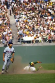 World Series, Oakland Athletics Reggie Jackson in action, sl - 1973 Old Photo