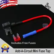 3pcs 16 Gauge Copper Add-A-Circuit Mini APM ATM Blade Piggy Back Fuse + 1A - 40A
