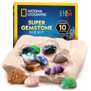 NATIONAL GEOGRAPHIC Gemstone Dig Kit – Dig Up 10 Real Gemstones and Crystals,...