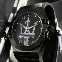 在飛比找森森購物網優惠-MASERATI手錶, 男女通用錶 42mm 黑六角形精鋼錶