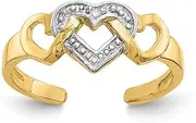 [JewelryWeb] 14ct Rhodium Diamond Love Heart toe ring