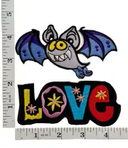 Embroidered Patch Set - Bat Love - NEW - Iron-on/Sew-on - 2-Patch Set