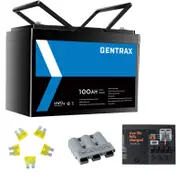 Gentrax 12V 100Ah Lithium Battery + VoltX 12V Control Box + 2PCS Accessories