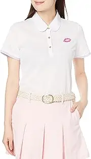 Samantha Thavasa UNDER25 & No.7(サマンサタバサ アンダー２５ ＆ ナンバー７) Samantha Thavasa Under 25 & Number 7 Women's Golf Shirt, Kiss Mark Print, TC Kanoko Short Sleeve Polo