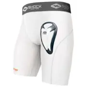 Shock Doctor | Mens Core Compression Short with Bio-Flex Cup (White/Black)