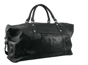 Pierre Cardin Genuine Leather 56cm Overnight Bag Black PC2824