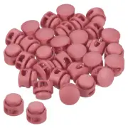 Cord Locks, 30 Pack Round Spring Toggle Stopper, Brown Red