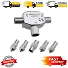 2Way Aerial Splitter Cable TV Splitter Digital Signal Antenna RF Coaxial Adapter