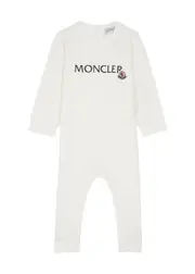 Moncler Kids Logo Stretch-cotton Babygrow - Cream - 1/3M (Newborn) 1/3M (Newborn)