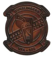 4 5/8" NAVY VFA-105 GUNSLINGERS ANTIQUE LEATHER PATCH