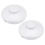 Inline Foot Pedal Push Button Switch,Lamp Control ON/Off Footswitch White 2PC