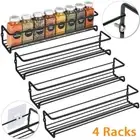 4pcs Wall Mount Spice Rack Organisers ✅ Single Tier Spice & Herb Jar Holders