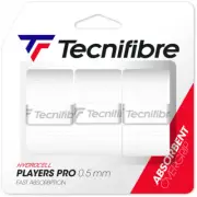 Tecnifibre Players Pro Squash Tennis Racquet Overgrips 3 Pack - White