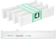 Adjustable Drawer Dividers – 4 Pack Expandable Organizers for Home & Office