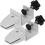 jojofuny 2pcs Desktop Bezel Fixing Clip Brackets Clips Mount Desk Divider Clamps Fixed Holder Clamp-on Desk Partition Installation Universal Panel Desk Dividers Cubicle Flat Aluminum Alloy