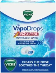 Vicks Vapodrops Xtra Strong Menthol Blast Centres 16 Lozenges