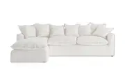 Brosa Palermo 3 Seater Modular Sofa with Chaise (Corinthian White, Left Chaise)