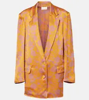 [Dries Van Noten] Dries Van Noten Floral jacquard blazer AU 12 orange