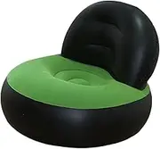 Inflatable Sofa Lazy Sofa Inflatable Lounge Chair with Backrest for Camping Travel, Black and Green