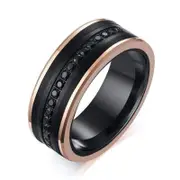 Black Rose Gold Tungsten Carbide Wedding Ring for Men