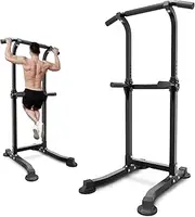 ZENOVA Pull Up Bar Dip Bar Power Tower Workout Dip Station Height Adjustable Free Standing Chin Up Bar for Men Women Teens 330LBS Weight Capacity