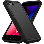 Phonix Apple iPhone SE (3rd & 2nd Gen) and iPhone 8/7 Armor Light Case Black - Military-Grade Drop Protection, Enhanced Camera & Screen Protection