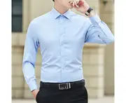 White shirt men's long sleeve slim casual shirt trendy men's shirt