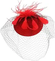 [COMPUKAS] 1Pc Vintage Pillbox Hat Hairband with Veil Inspired Headwear for Tea Parties Weddings and Events Stylish Party Headdress for Women Elegant Mesh Design