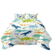 Worn Multi Colored Dinosaurs Coverlet
