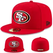 New Era San Francisco 49ERS Scarlet Fitted Hat NFL League Basic Red Size 7 1/4