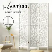 Artiss 3 Panel Clover Room Divider Screen Partition Privacy Wooden Stand White