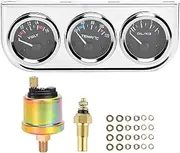 Triple Gauge kit Oil Pressure 24.0×10.0×8.0 m10x1 52mm 3 in car Gauge Water Temperature Oil Pressure Voltage Combination Instrument for auto Modification high Sensitivity