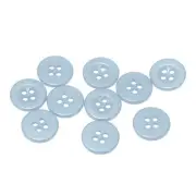 10pcs Resin Sewing Buttons 1/2" Round Flat 4-Hole Craft Buttons, Grey