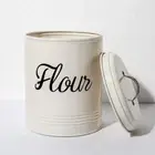 White Metal Food Flour Storage Tin Jar 5L Container Decor with Premium