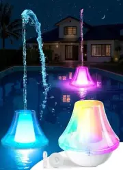 Floating Pool Fountain with Rechargeable Battery and LED Light Show Display