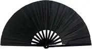 [WQZOSTC] Folding Fan UV Glow Rave Bamboo Hand Fan Carnival Decoration Dancing Party Wedding Night Club Concert Tai Chi Kung Fu Large