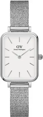 Daniel Wellington Quadro Pressed Sterling Silver-Tone Ladies Watch