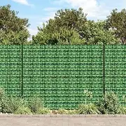 Garden Privacy Screens 4 pcs PVC 35x0.19 m Green - Outdoor Fence Barrier, Dog Fencing, Decorative Edging for Yard, 80 Clips Included, Weather and UV Resistant