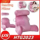 Armrest Reading Pillow Back Against TV Bed Rest Memory Foam With Arm Support US