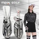 【MEGA GOLF】RAINBOW ANGEL愛心鑽石珠光女用球袋贈溫暖愛心毛球吊飾-銀鑽款(球桿袋 高爾夫球袋 女桿袋)