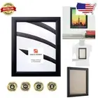 Elegant 12x28 Black Picture Frame with Smooth Wrap Finish - Contemporary Design