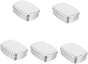 CANIGHT 5pcs Square Aluminum Box Aluminum Tins Metal Storage Container Metal Storage Cans Refillable Aluminum Boxes Candy Containers Storage Case Empty Cans Portable Tins Small Container